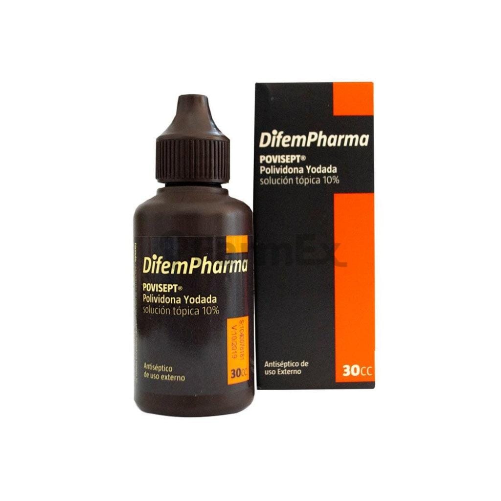 Polividona Yodada Solución Tópica 10% x 30 mL Farmex-Fonasa-Persistente